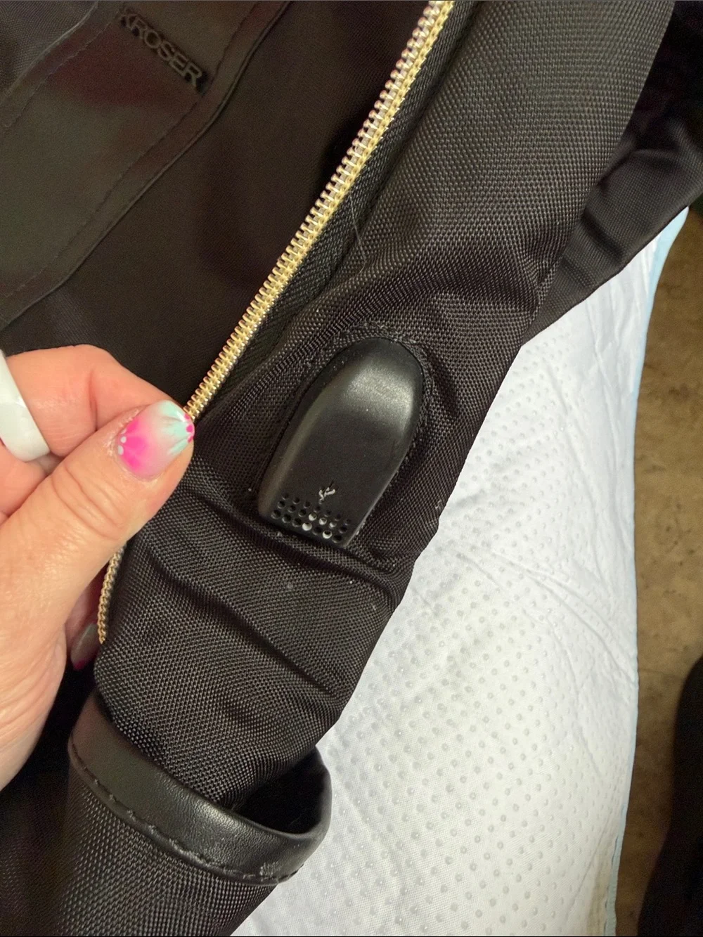 KROSER Black Laptop Backpack with Teal Interior